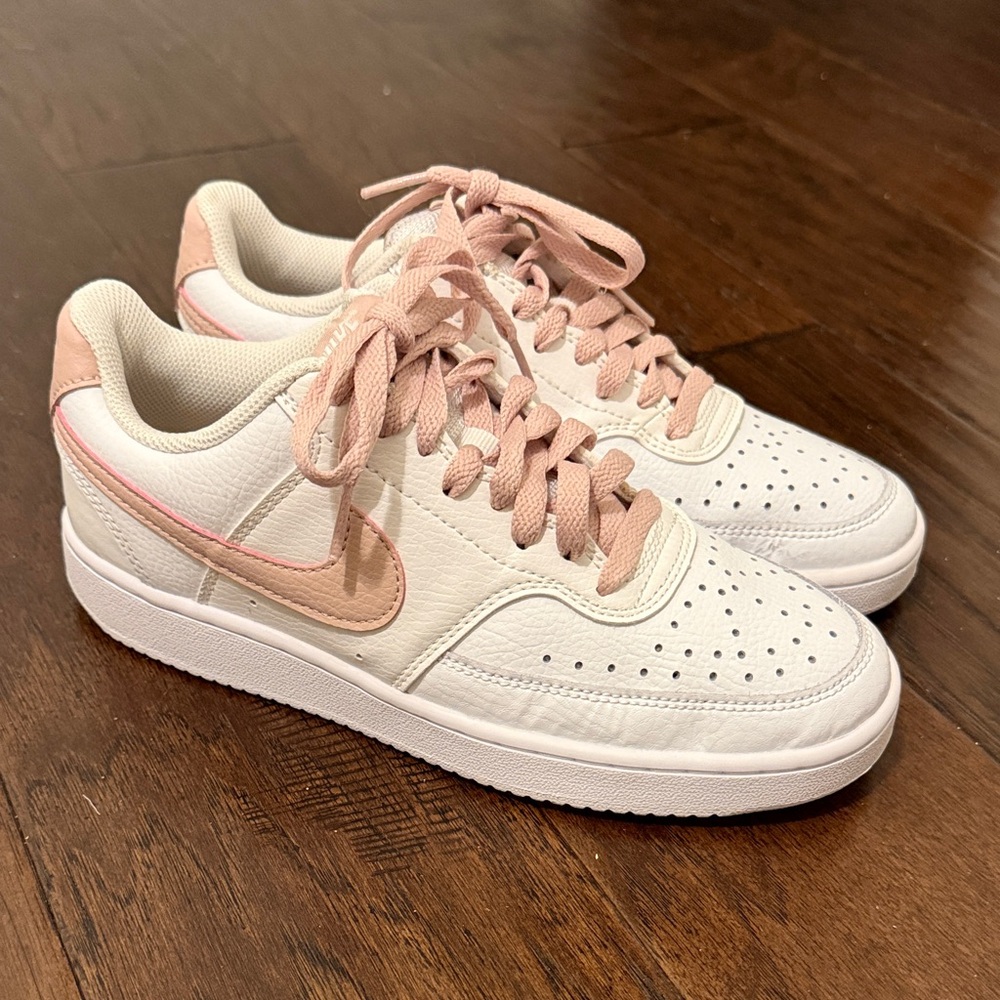 Women's Pink and White Casual Sneakers